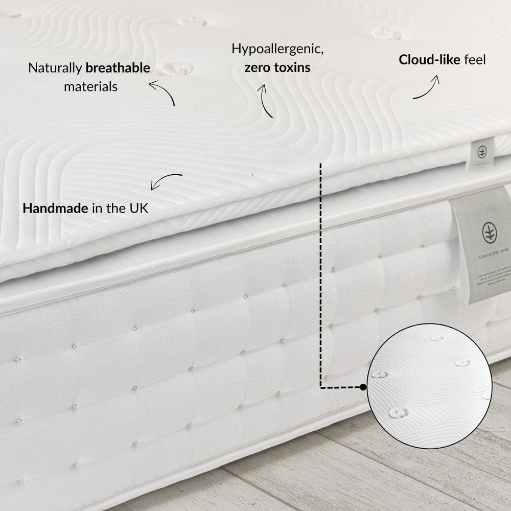 Matelas en bambou naturel « CocoCore » - Fabriqué à la main au Royaume-Uni (noix de coco, bambou et chanvre)